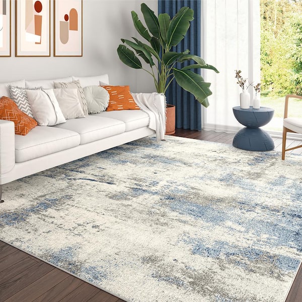 Chelsea Abstract Navy 5 ft. x 7 ft. Indoor Area Rug