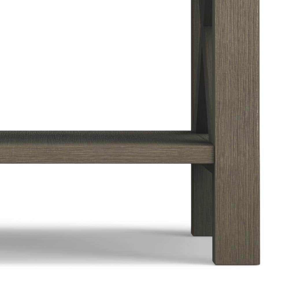 Farmhouse Gray Contemporary Square End Table with Storage