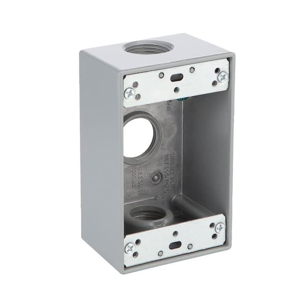 Commercial Electric 1-Gang Metallic Weatherproof Box with (3