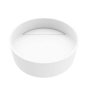 Starr Modern White Matte Stone 15 in. L x 15 in. W x 5 in. H Round Vessel Bathroom Sink