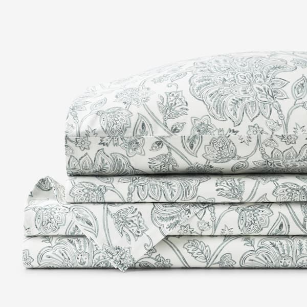 The Company Store Legends Hotel Maison Floral White Multi Sateen Queen Sheet Set