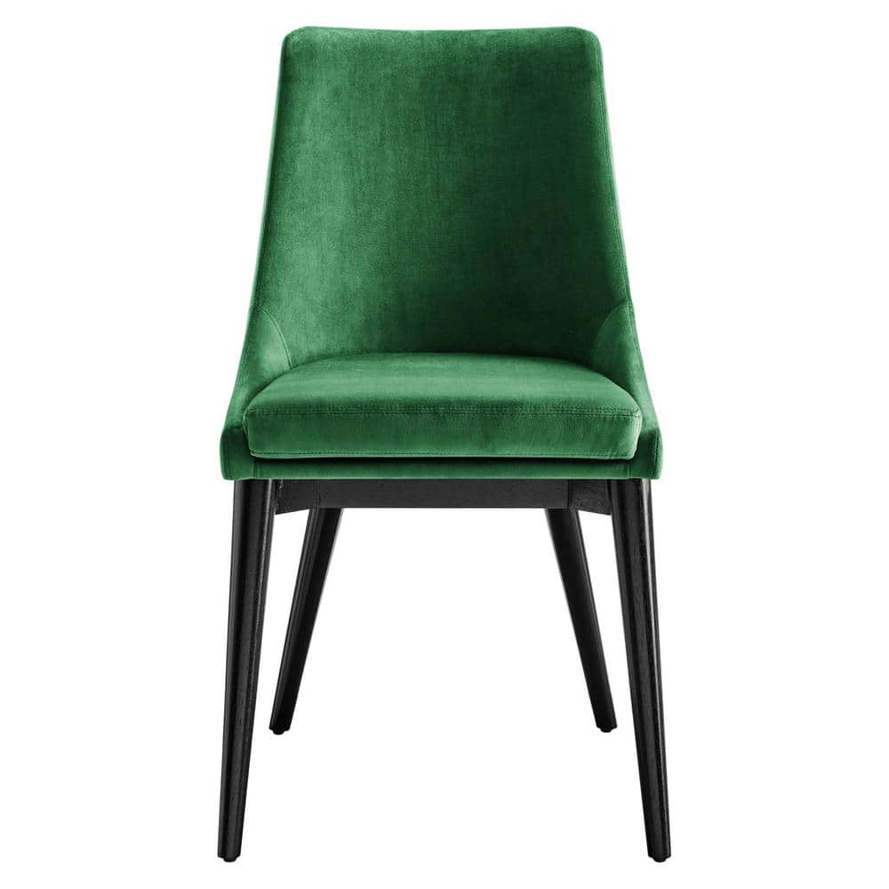 Emerald Velvet & Black Metal Frame Dining Chairs - Set of 2