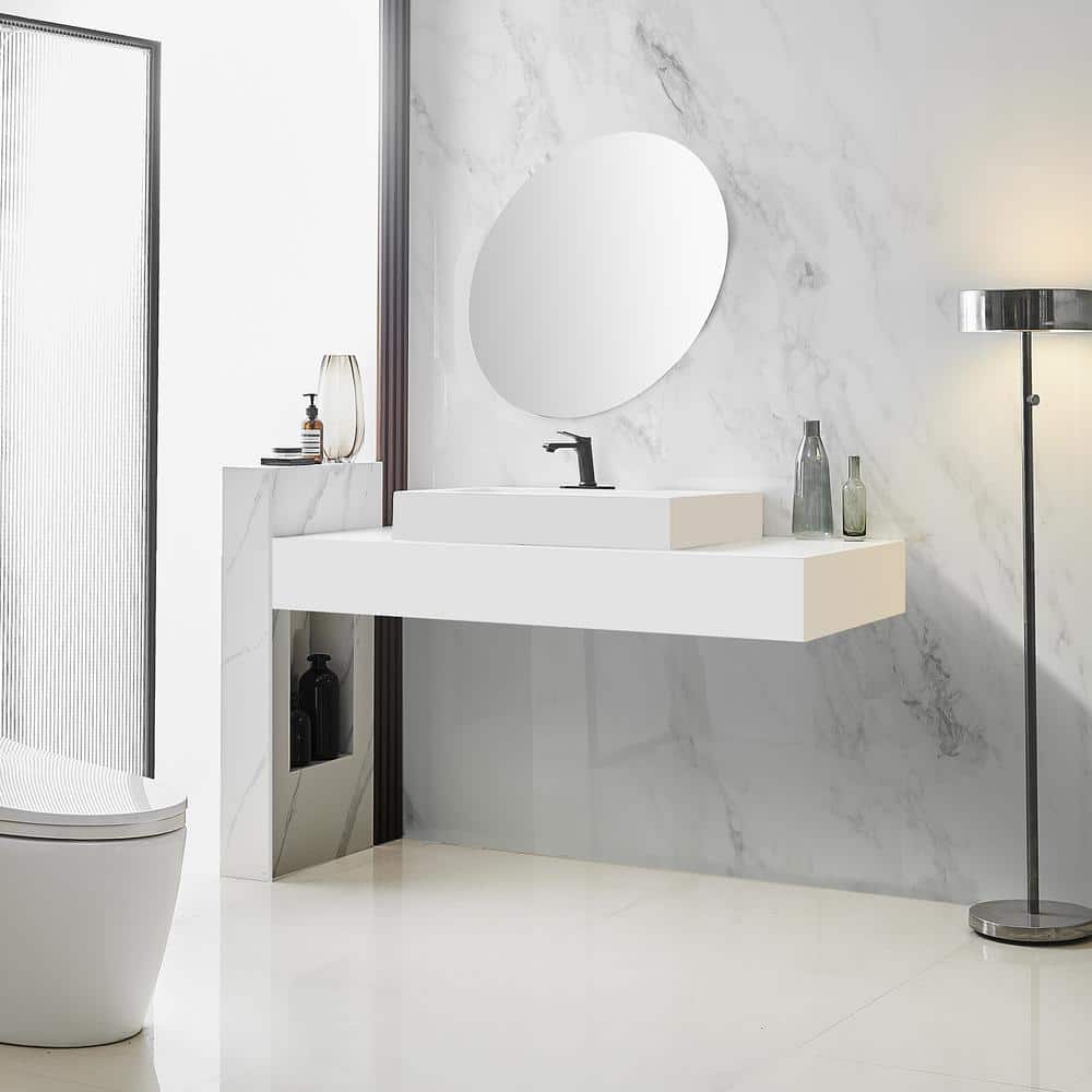 Matte Black Single-Handle Bathroom Faucet with Nickel Finish