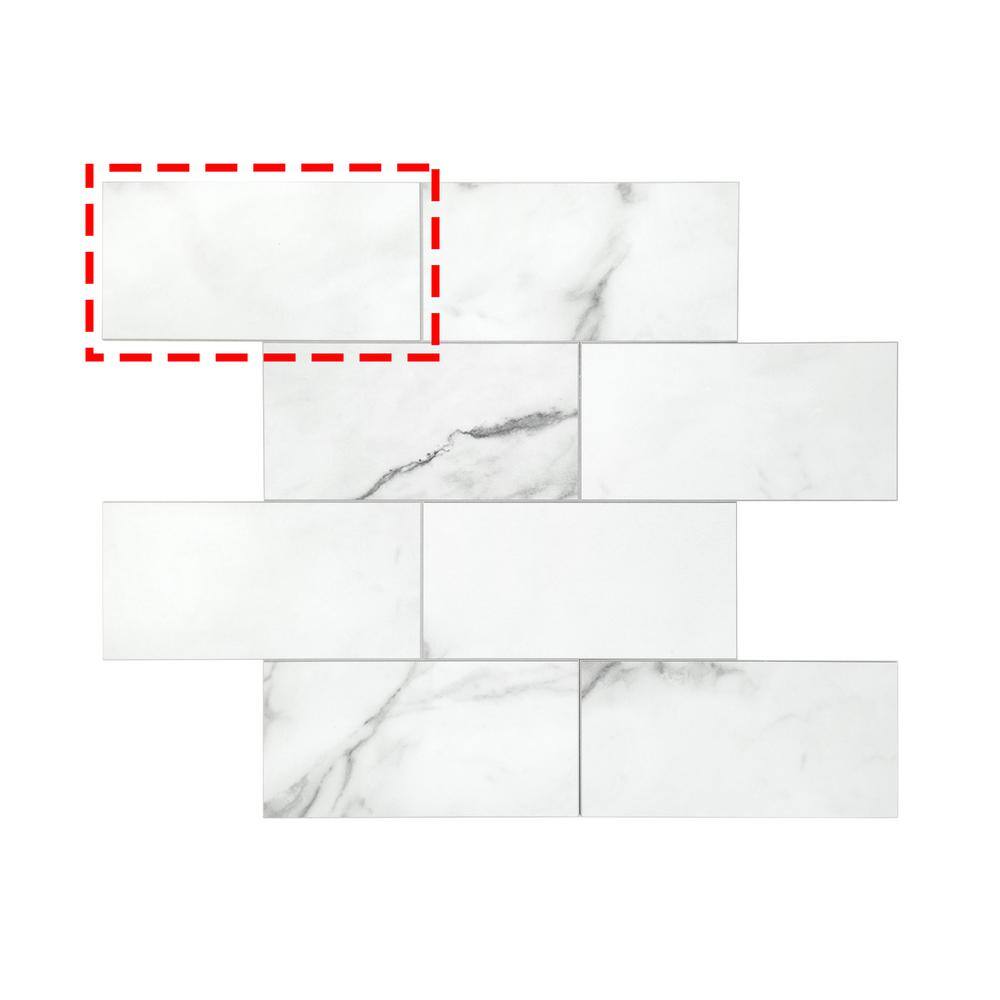 Subway Carrara Marble 6 in. x 6 in. White Peel and Stick Backsplash Stone Composite Wall Tile (0.25 sq. ft.) price history on PriceWatchPro