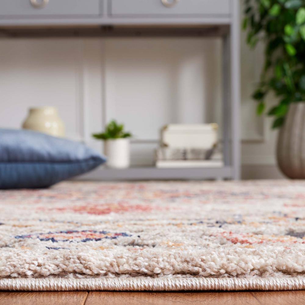 Luna Beige and Black Synthetic Rectangular Area Rug