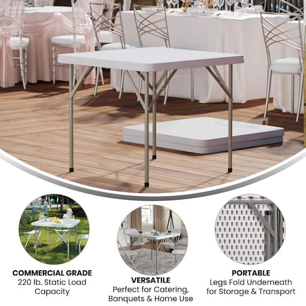Carnegy Avenue Elon 34.25 in. L Square Granite White Plastic Top