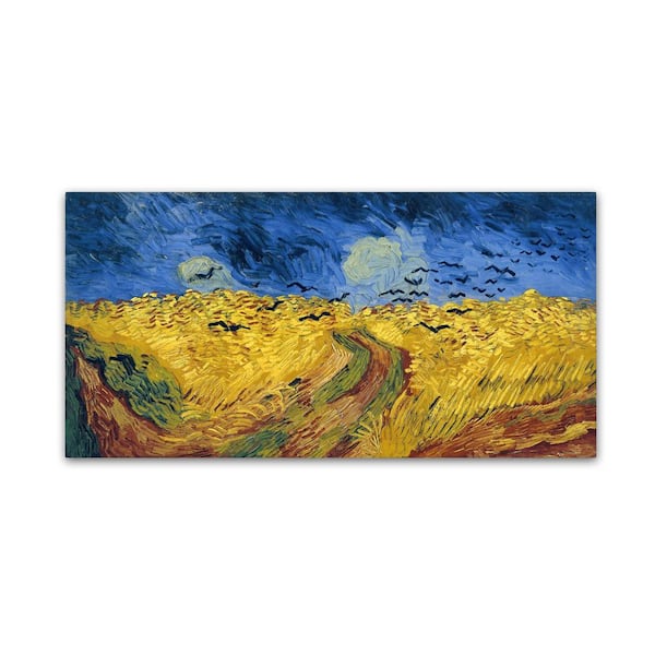 Trademark Fine Art 12 in. x 24 in. Wheatfield with Crows by Vincent van Gogh Hidden Frame Nature Wall Art