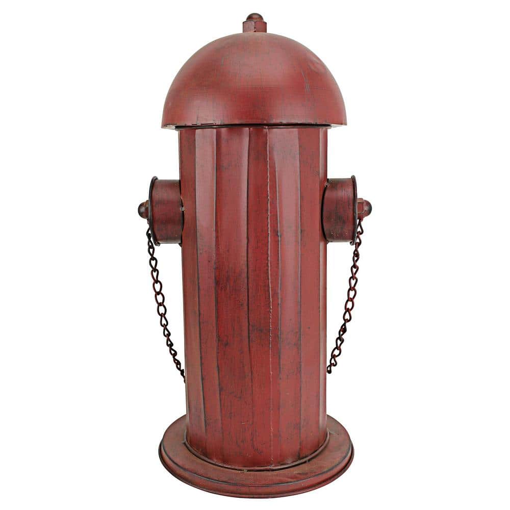 Medium Vintage Red Metal Fire Hydrant Statue