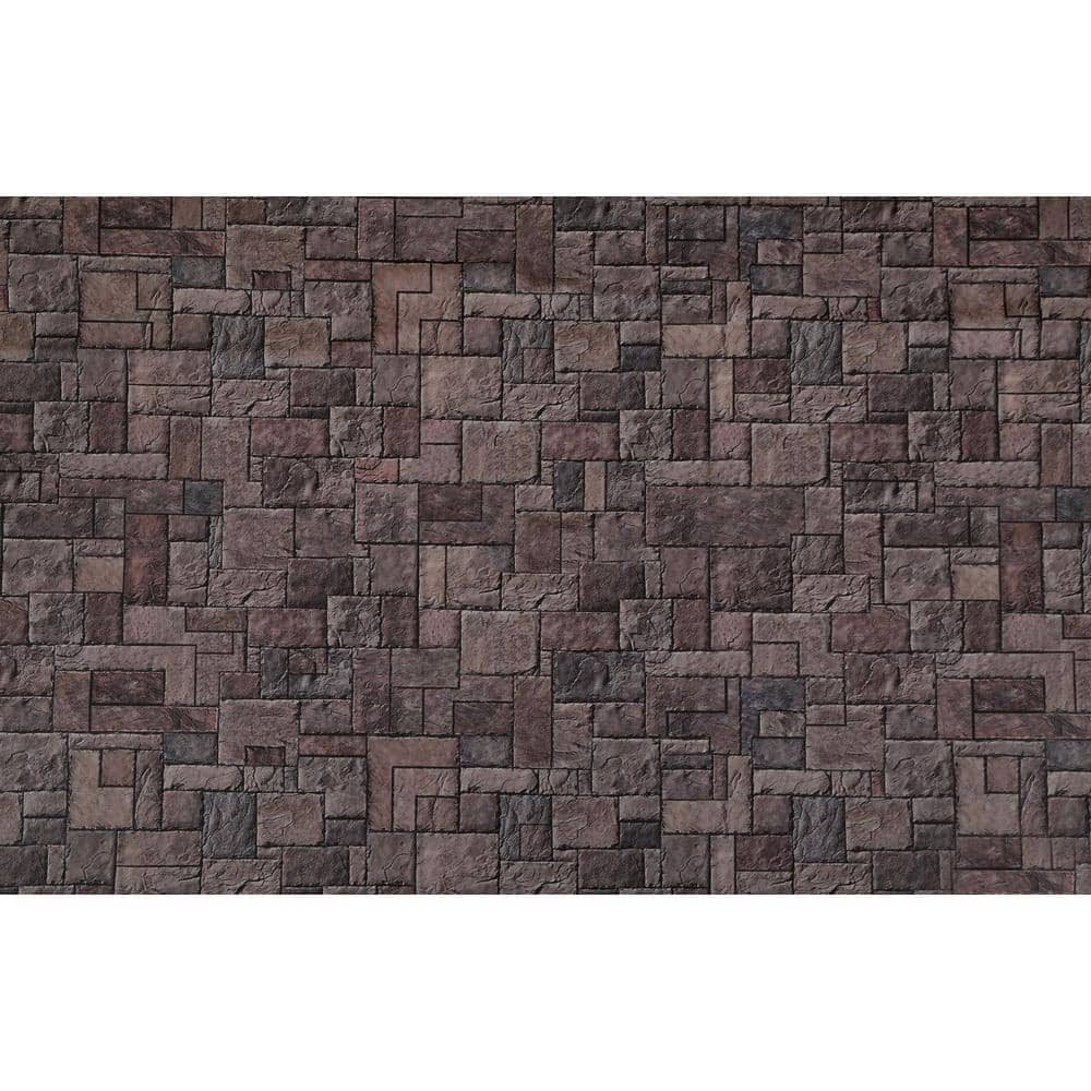 Bricks Brown, Grey Vinyl Strippable Roll (Covers 26.6 sq. ft.)