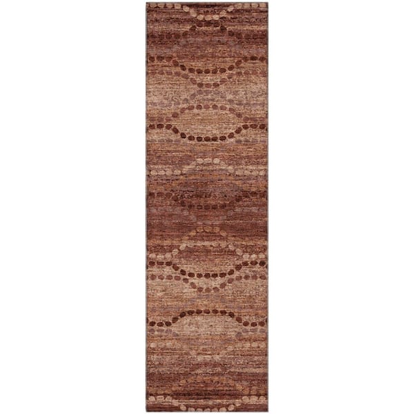 Mayfield Premium Machine Washable Abstract AMF2031 Paprika 2 ft. x 7 ft. Runner Rug