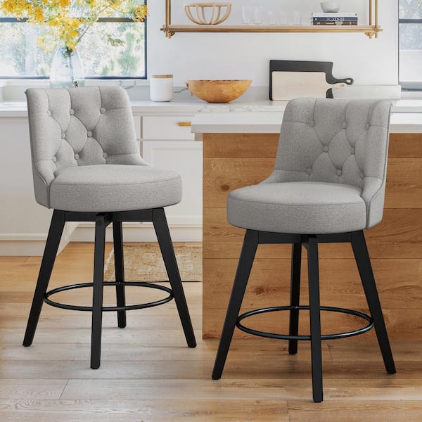 Gray upholstered counter online stools