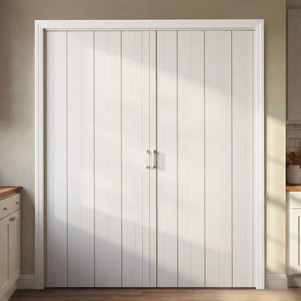 GOLDENPOLEY Blackout 60 in. x 80 in. White Oak Finished PVC