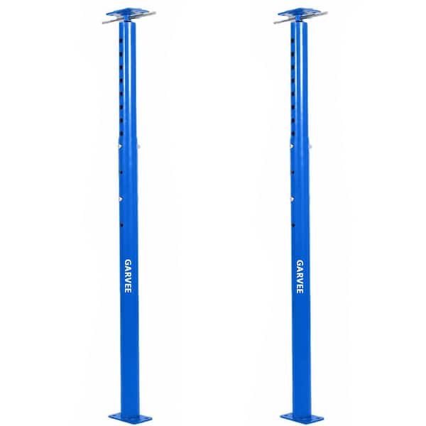 Heavy Duty Adjustable Steel Jack Posts 2 Pack 18,000 lbs Capacity Telescopic Floor Support 53-93in Blue