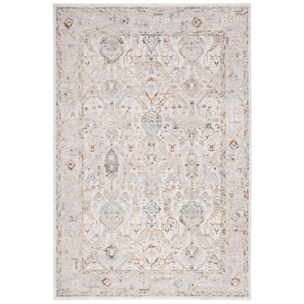 Gray Synthetic Stain-Resistant 54" x 16" Area Rug