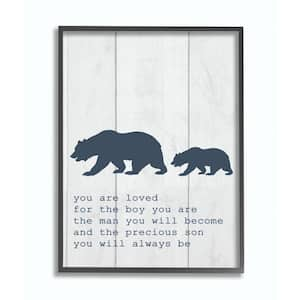 11 in. x 14 in. "Kids Inspirational Word Boys Bear Family" by Daphne Polselli Framed Wall Art