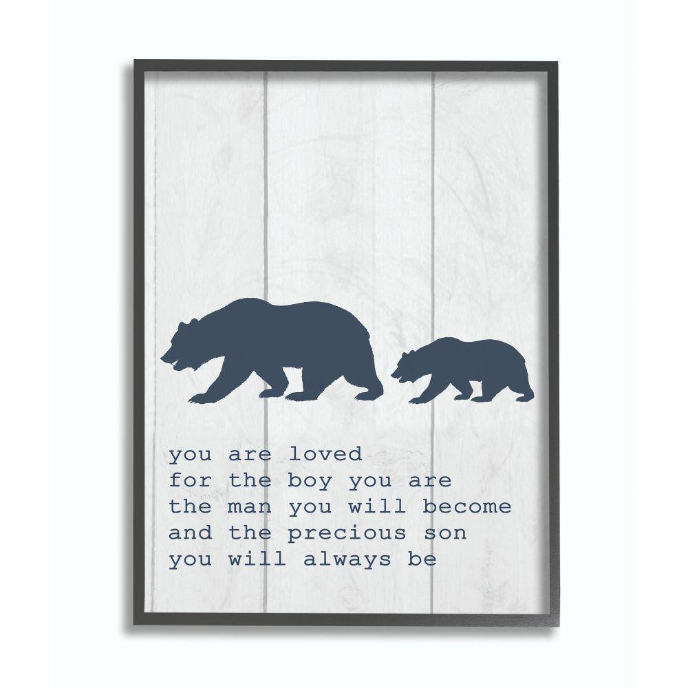 "24 in. x 30 in. ""Kids Inspirational Word Boys Bear Family"" by Daphne Polselli Framed Wall Art" price history on PriceWatchPro