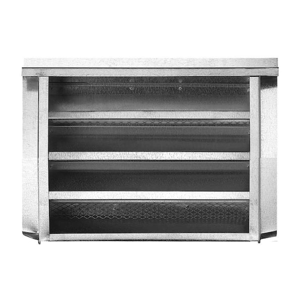 Gibraltar Building Products 14 in. x 12 in. Rectangular Silver Galvanized Steel Built-in Screen Gable Louver Vent