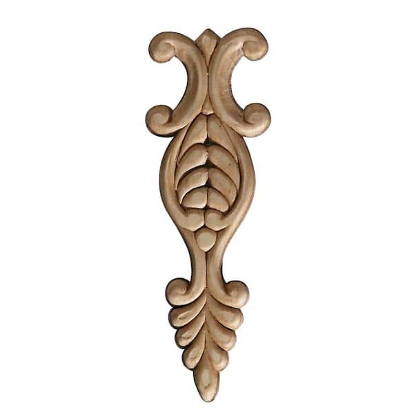 Ornamental Mouldings 3005PK 9/32 in. x 2-1/8 in. x 6-1/2 in. Birch Acanthus Rope Onlay Ornament Moulding