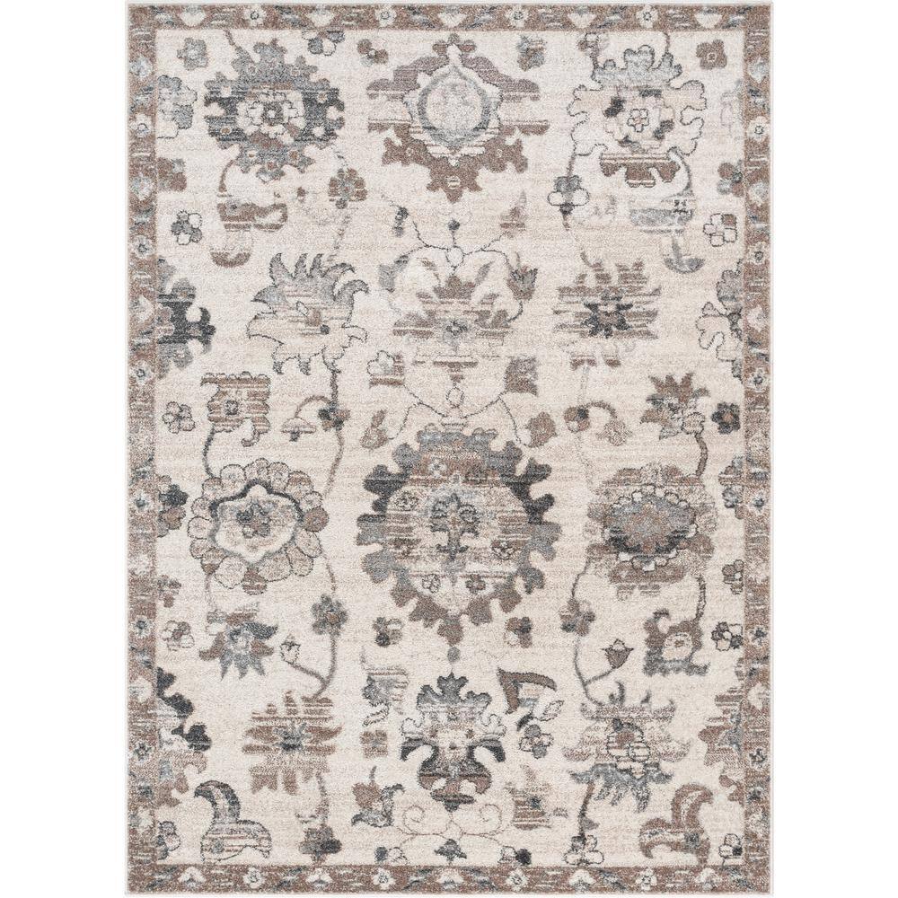 Lisbon Selma Ivory 7 ft. 10 in. x 9 ft. 10 in. Oriental Floral Pattern Vintage Area Rug price history on PriceWatchPro