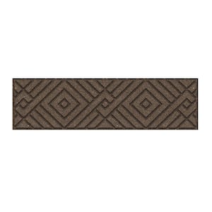 10 in. x 36 in. Brown Harlequin Recycled Rubber Stairtread (Pack of 4)