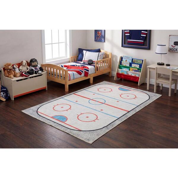 Kidz Ivory Multi 5 ft. x 7 ft. Children Polyester Area Rug
