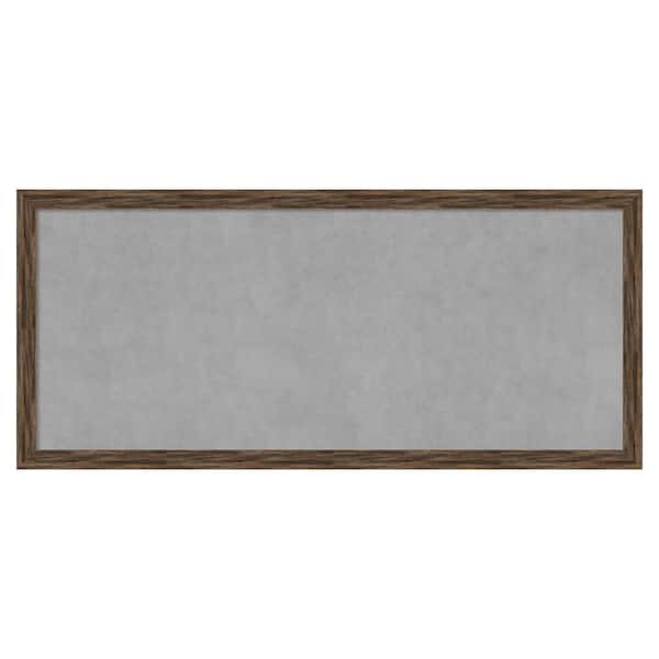 Amanti Art Regis Barnwood Mocha Narrow 51 in. x 23 in Framed Magnetic Board