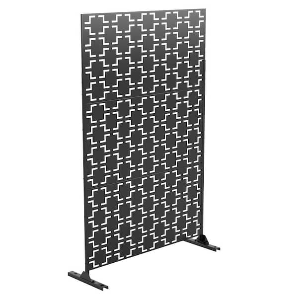 Lirago 47.2 in. W x 76 in. H Rust Color Metal Outdoor Privacy Screen Panels