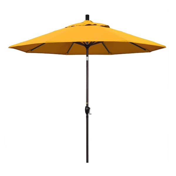 9 ft. Aluminum Push Tilt Patio Umbrella in Yellow Pacifica