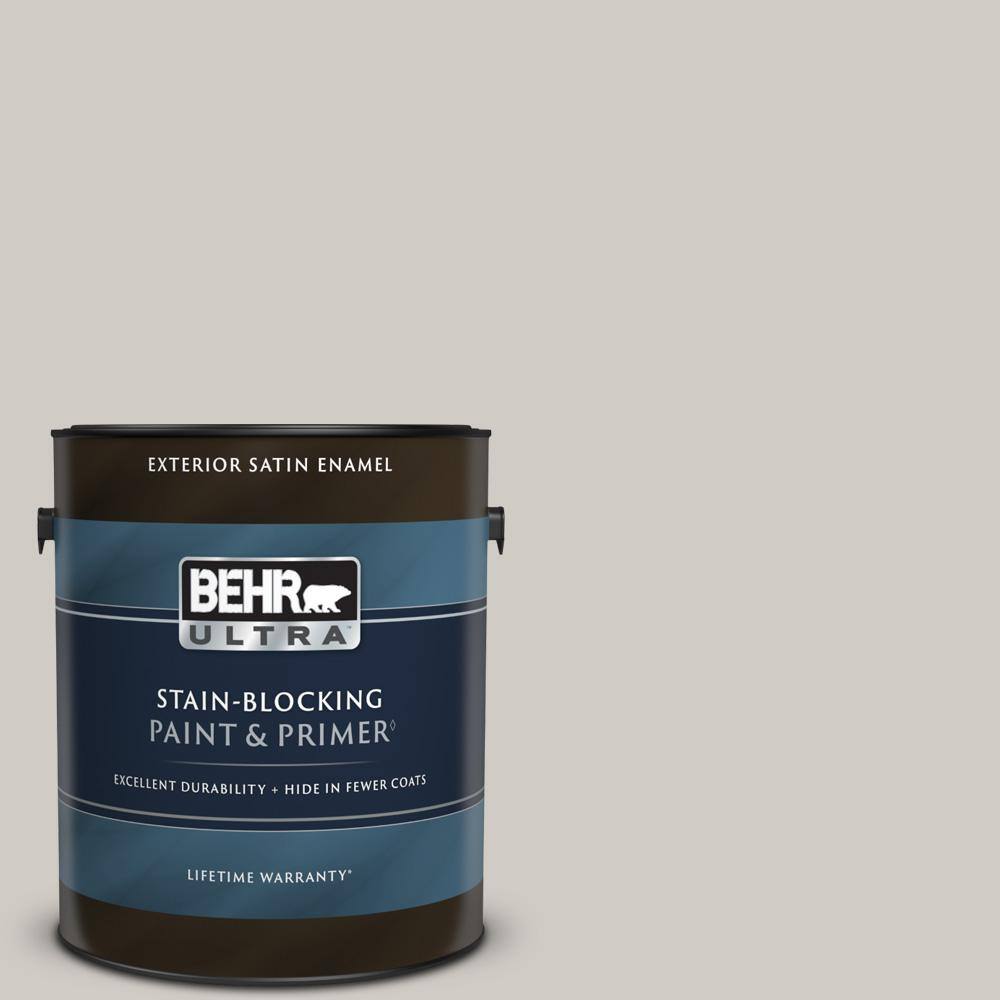 Behr Ultra 1 Gal. #Bnc-05 Ground Fog Satin Enamel Exterior Paint & Primer-985001 - The Home Depot Behr Ultra 1 Gal. #Bnc-05 Ground Fog Satin Enamel Exterior Paint & Primer-985001 - The Home Depot