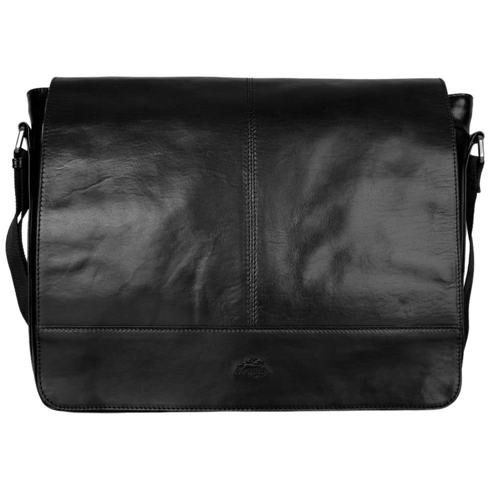 "Pelle D'oro Black Leather 15"" Laptop / Tablet Messenger Briefcase Bag" price history on PriceWatchPro