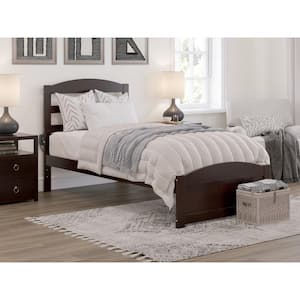 Warren, Solid Wood Platform Bed with Footboard, Twin XL, Espresso