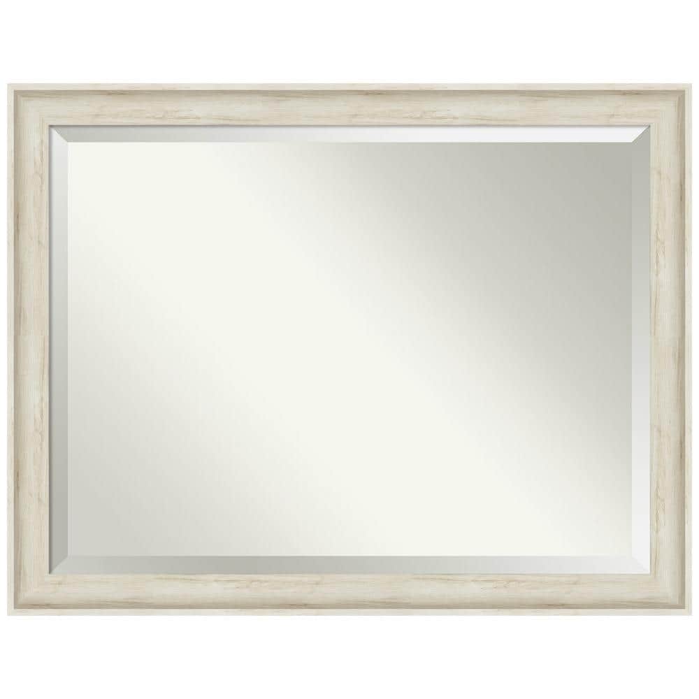Regal Birch Cream Rustic Rectangular Wall Mirror 41.82" x 52.2"