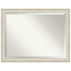 Medium Rectangle Regal Birch Cream Beveled Glass Casual Mirror (35 in. H x 45 in. W)