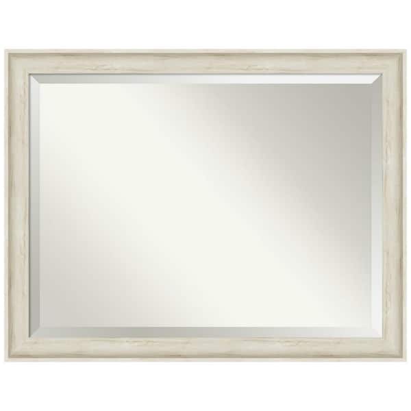 Amanti Art Medium Rectangle Regal Birch Cream Beveled Glass Casual Mirror (35 in. H x 45 in. W)