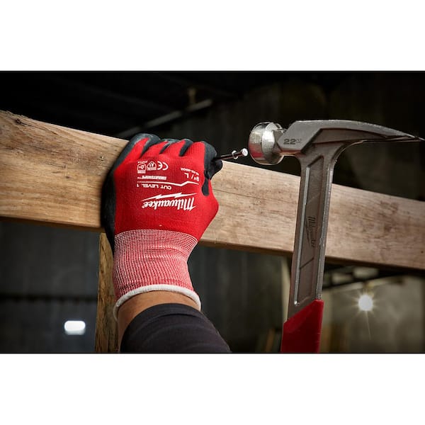 New Milwaukee Work Glove High Visibility Cut Level 1 Polyurethane Dipped 12  Pair