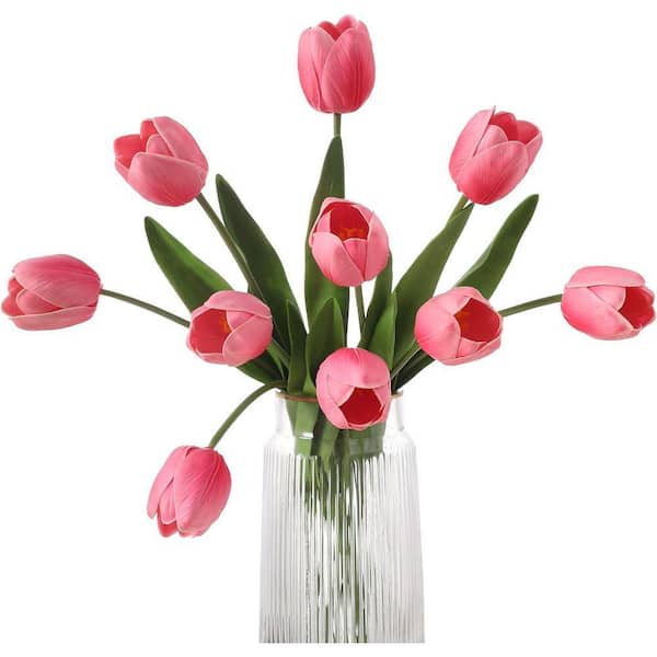 18.5 in. Pink Indoor/Outdoor Artificial Tulip