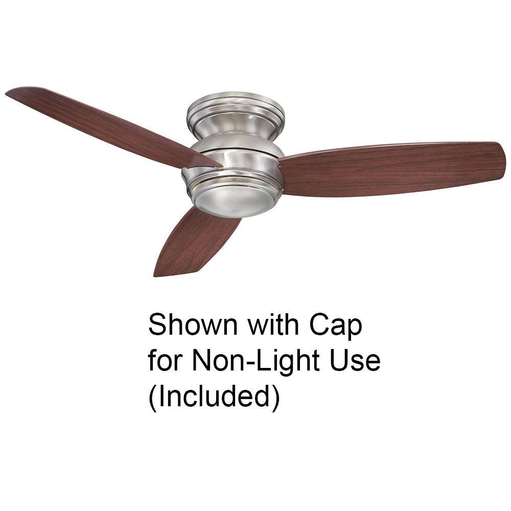 44" Pewter Flushmount Ceiling Fan with Dark Maple Blades and LED Light
