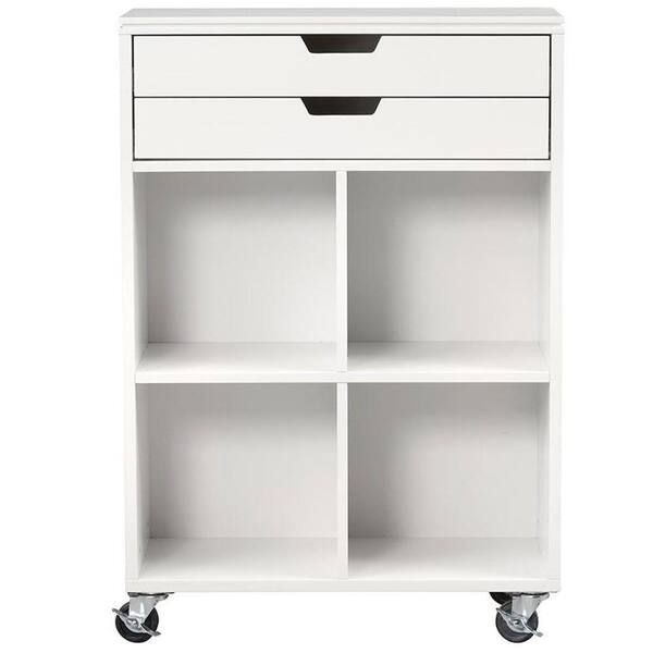 Home Decorators Collection Avery 4-Cube MDF Mobile Cart in White