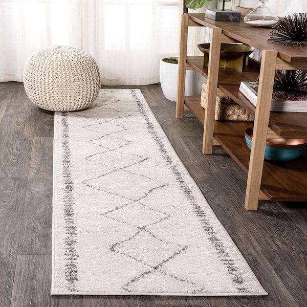 JONATHAN Y Zaina Moroccan Beni Souk Cream/Gray 2 ft. x 8 ft. Runner Rug