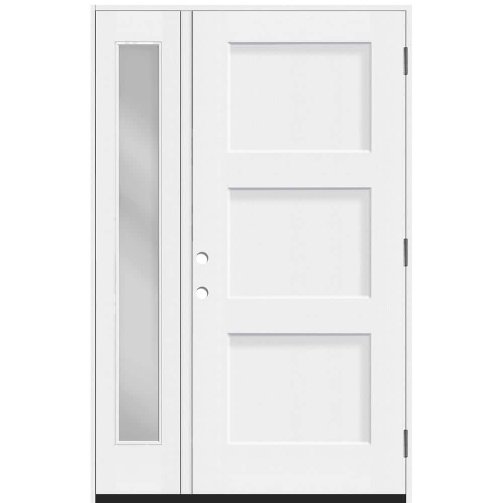 Legacy 53 in. x 80 in. 3P Equal Shaker LHOS Unfinished White Fiberglass Prehung Front Door w/Clear 14 in. SL 6-9/16 Jamb price history on PriceWatchPro