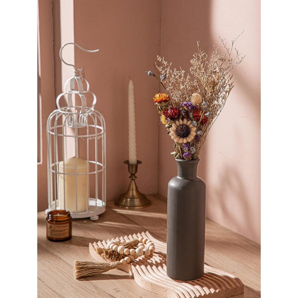 Set of 3 Multicolor Ceramic Decorative Table Vases