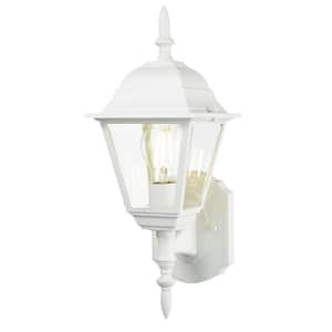 Builder's Choice Collection 1-Light Textured White Outdoor Wall Lantern Sconce