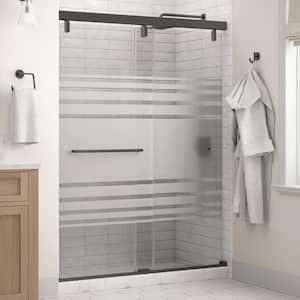 Mod 60 in. x 71-1/2 in. Soft-Close Frameless Sliding Shower Door in Bronze with 1/4 in. Tempered Transition Glass