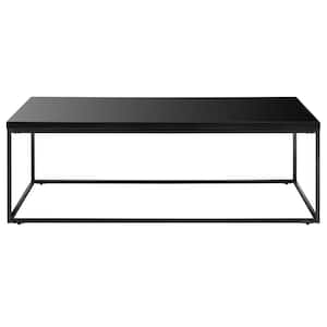 Amelia 23.63 in. Black Rectangle MDF Coffee Table
