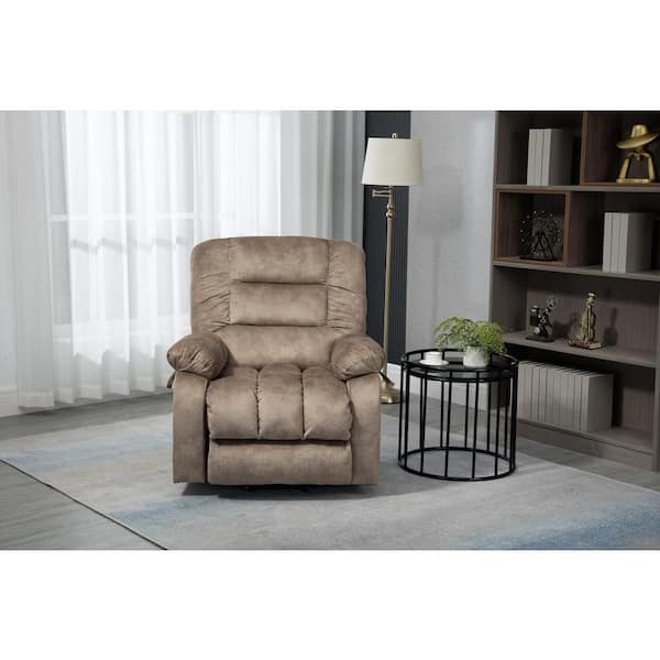 Z-joyee Brown Fabric Recliners Power Lift Remote Control Recliner Chair Reclining