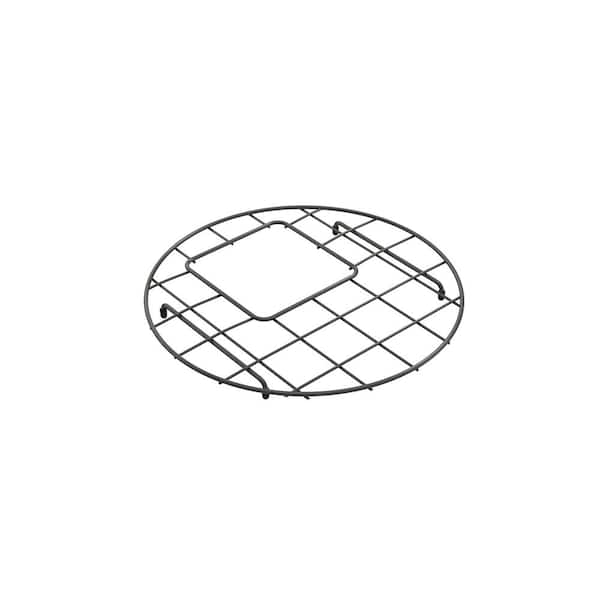 BOCCHI 14 in. L x 14 in. W Bottom Grid 2.0 in Gun Metal for 18 in. 1361-Single Bowl Sink
