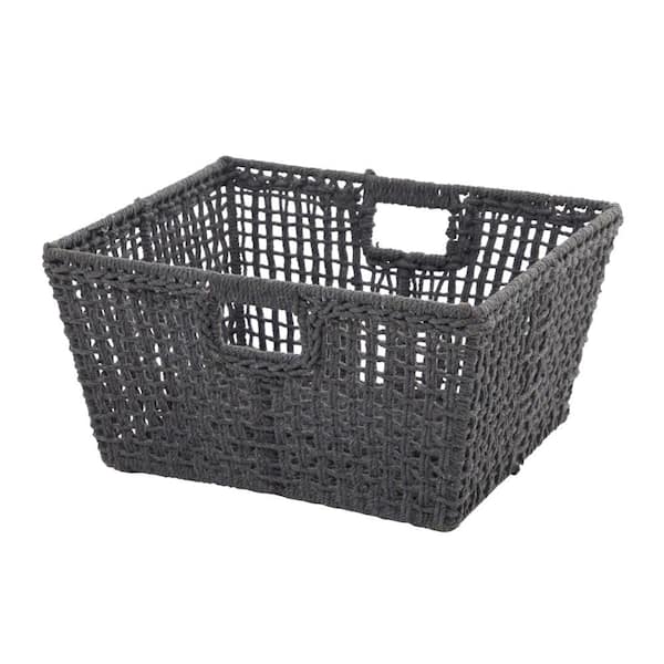 Litton Lane Cotton Handmade Storage Basket with Handles