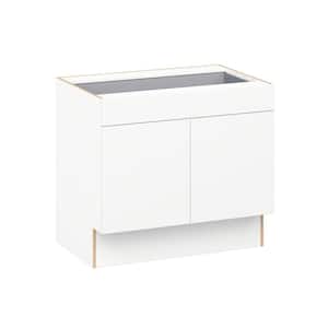 Timberline 36 in W x 24 in D x 32.5 in. H Assembled Slab Accessible ADA Base Kitchen Cabinet in Bright White with Drawer