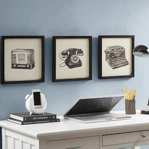 Vintage Models 3-Piece Black Framed Wall Art Set 13 in. x 13 in.