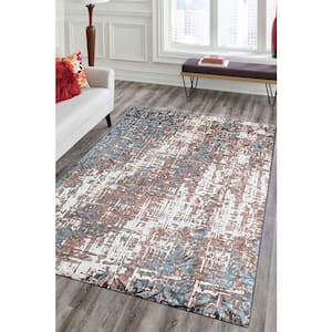 Ivory/Copper 8 ft. x 11 ft. Hand-knotted Wool Transitional Modern Area Rug